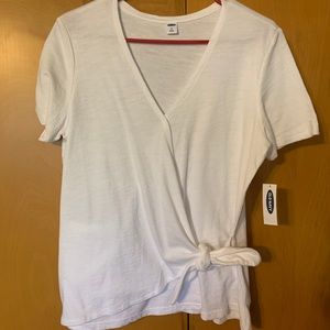 White Old Navy Wrap Top
